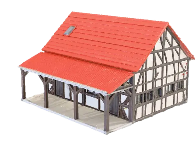 Half-Timbered House Model - Timber 3D model, vytvořený pomocí AI