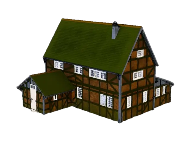 Rustic Timber Cottage 3D model, vytvořený pomocí AI