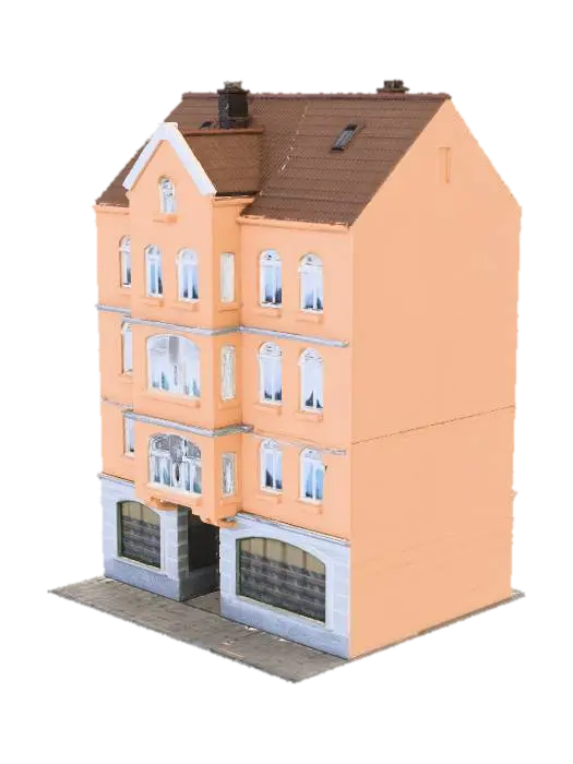old town house 3D model, vytvořený pomocí AI