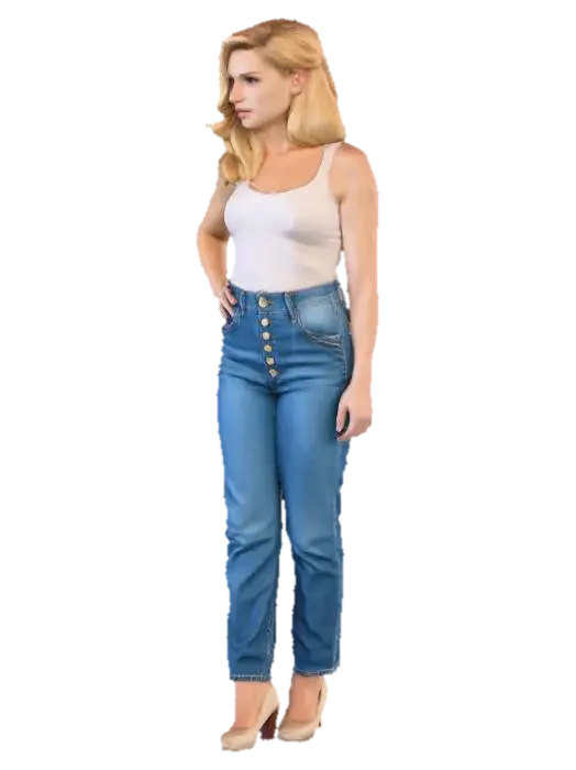 Elegance in Denim - Trendy 3D model, vytvořený pomocí AI
