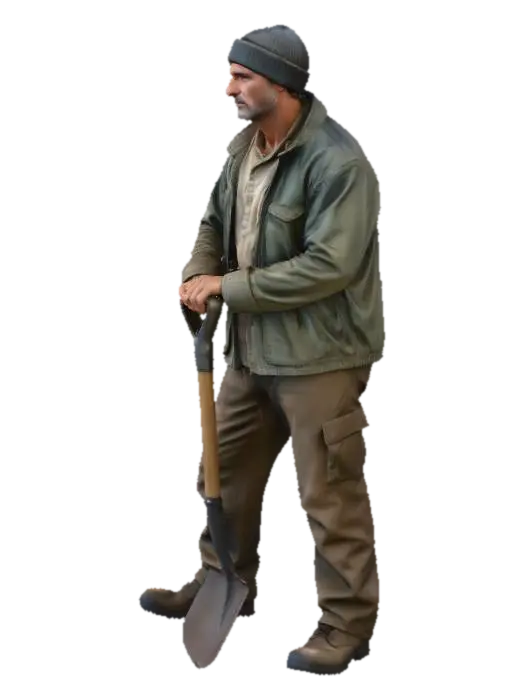 Worker at Rest - Lifestyle 3D model, vytvořený pomocí AI