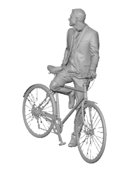 3D model for Man with bicycle