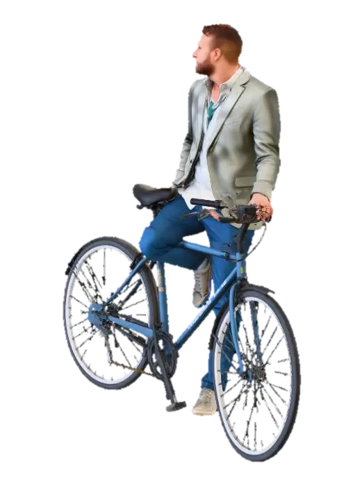 3D model for Man with bicycle