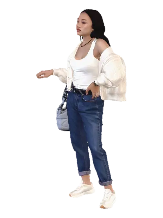 Effortless Casual Cardigan and Jeans - Streetwear 3D model, vytvořený pomocí AI