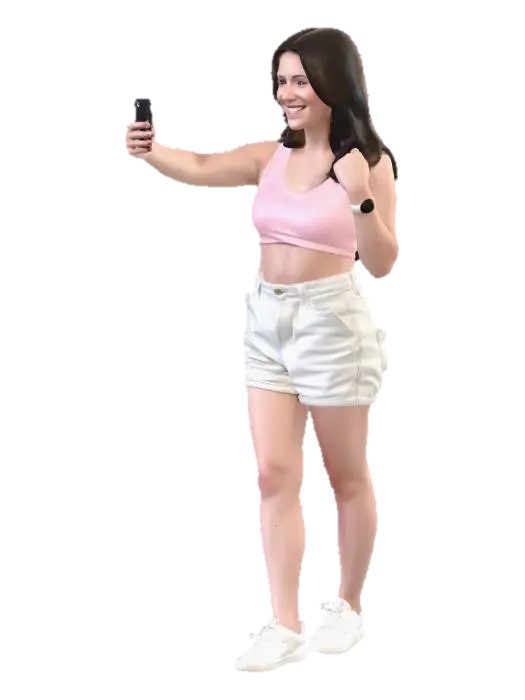 Pink Crop Top Selfie 3D model, vytvořený pomocí AI