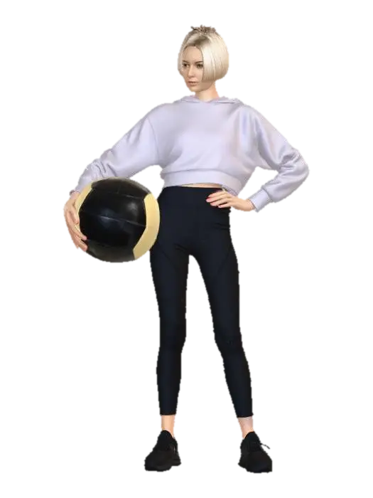Athletic Confidence with Volleyball - Competition 3D model, vytvořený pomocí AI