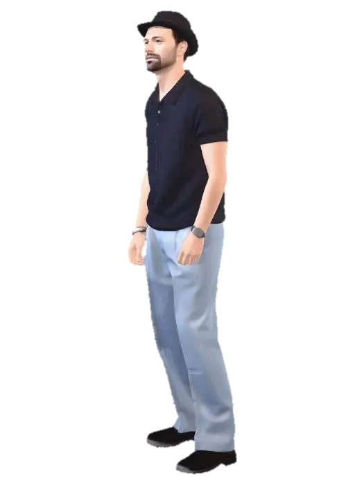 Casual Wanderer - Traveler 3D model, vytvořený pomocí AI