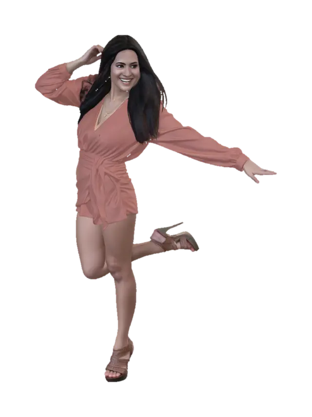 Joyful Leap in Rust - Gradient 3D model, vytvořený pomocí AI