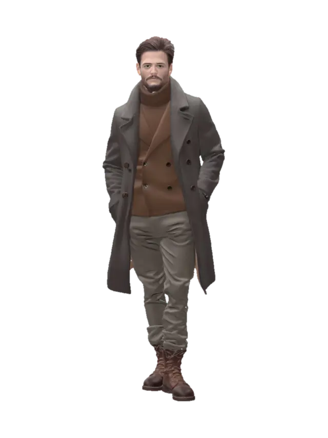 Winter Gentleman 3D model, vytvořený pomocí AI