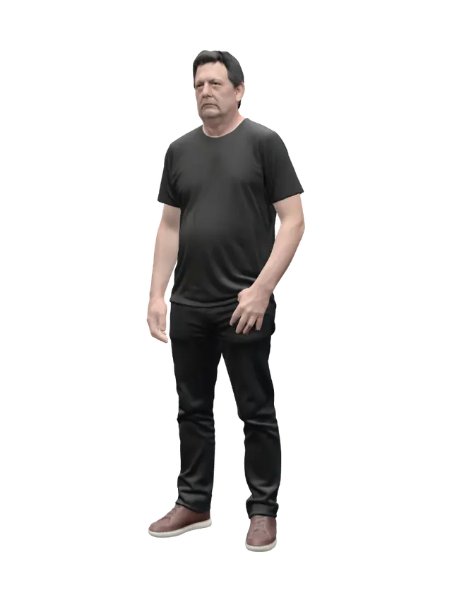 3D model for man ia a  Dark Shirt