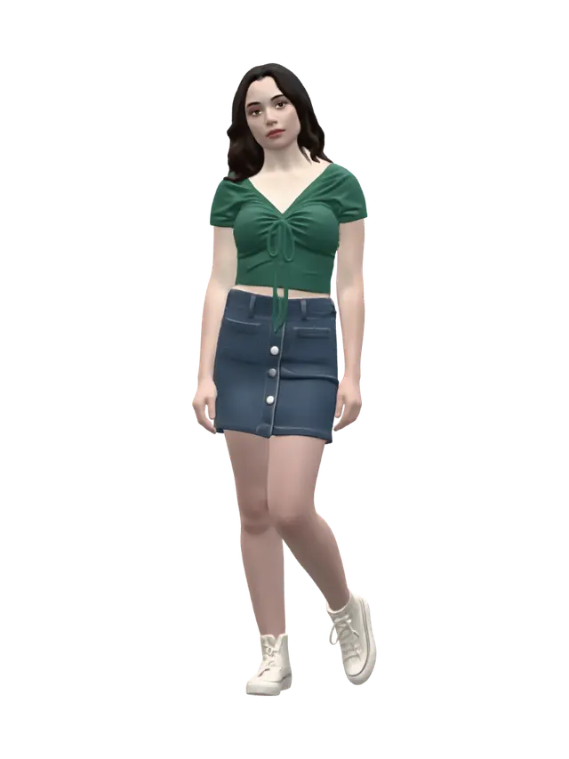 3D model for Crop Top Demin
