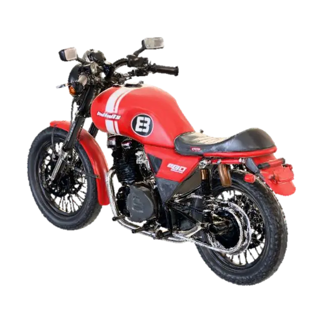 Red Retro Motorcycle 3D model, vytvořený pomocí AI