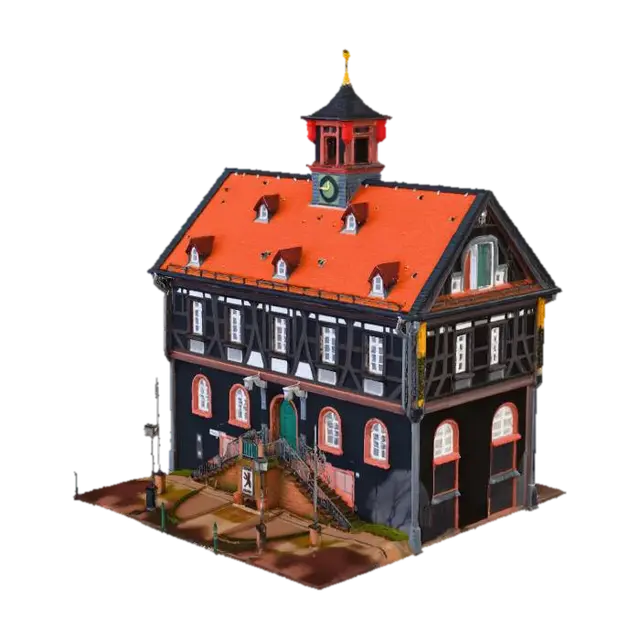 Town Hall 3D model, vytvořený pomocí AI