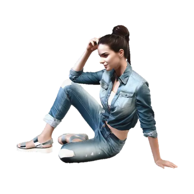 Denim Chic Pose - Streetwear 3D model, vytvořený pomocí AI