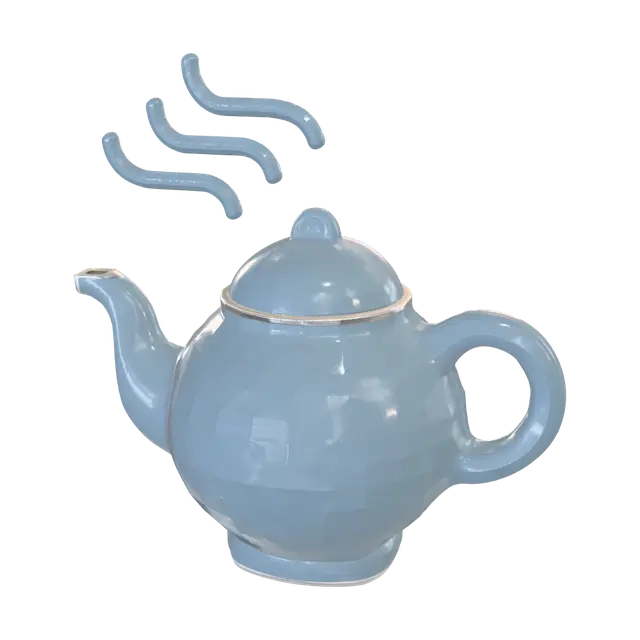 Steaming Teapot 3D model, vytvořený pomocí AI
