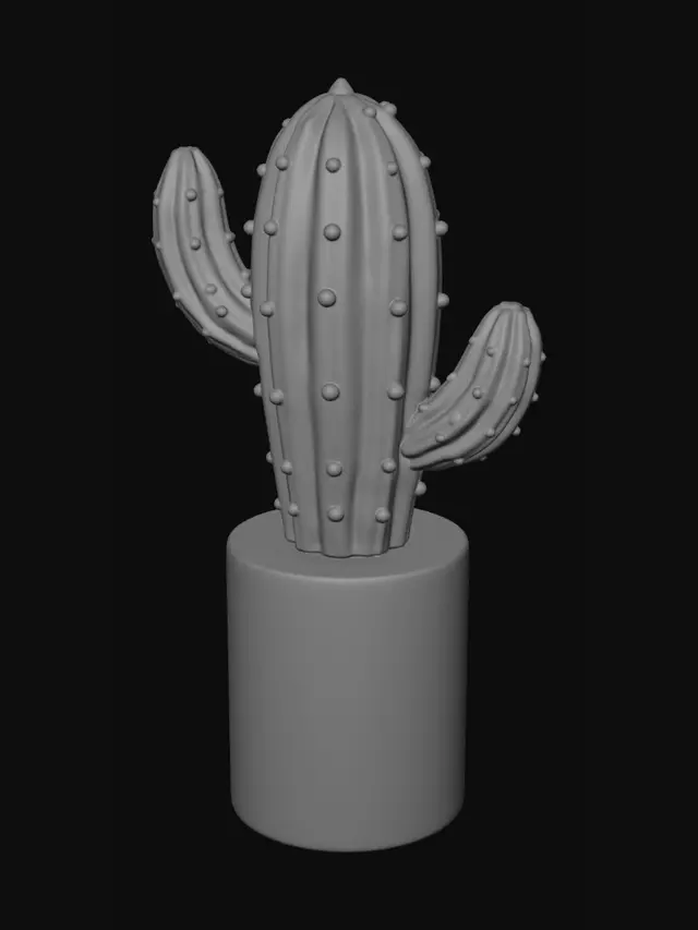 3D model for Cacto em vaso com medidas