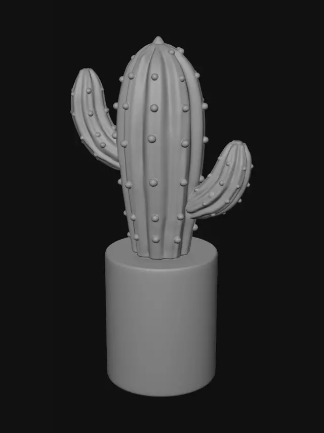 3D model for Cacto em vaso com medidas