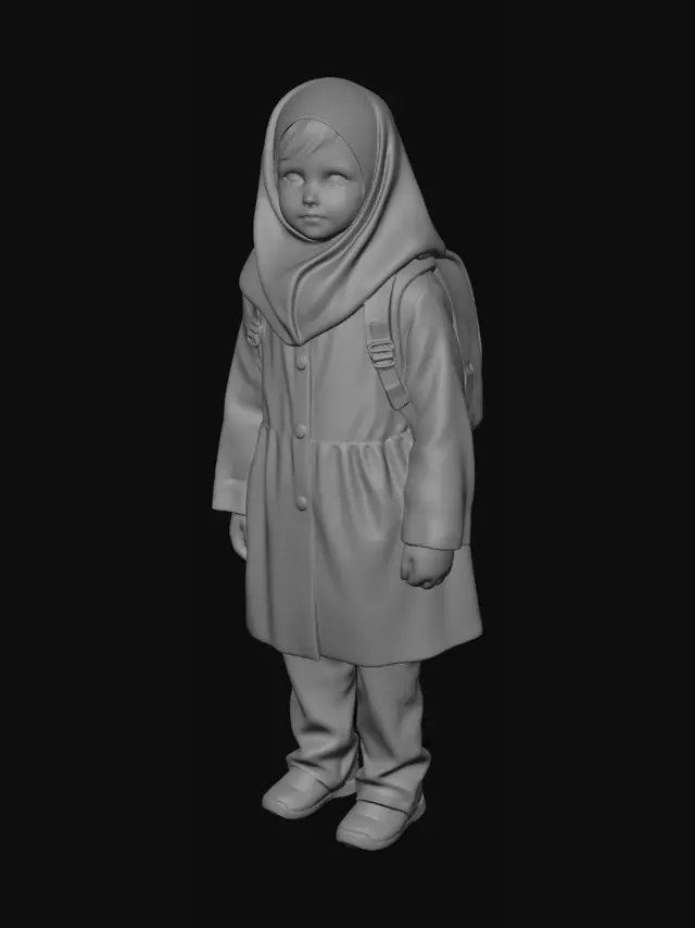 3D model for Child in Hooded Coat
