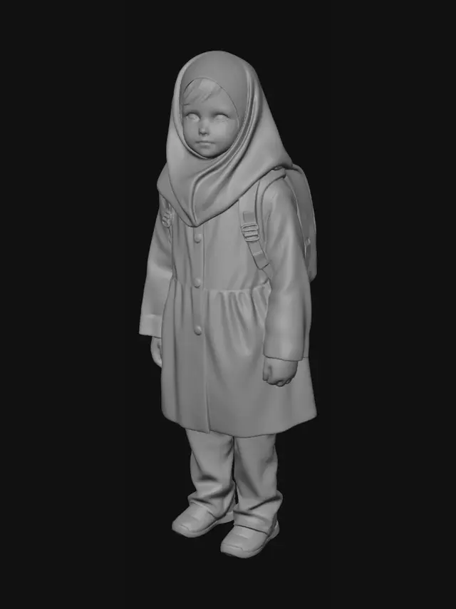 3D model for Child in Hooded Coat