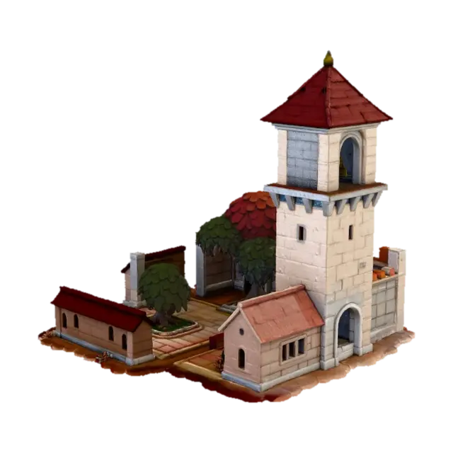 Castle Courtyard 3D model, vytvořený pomocí AI