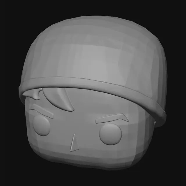 3D model for Grumpy Gray Helmet Pop