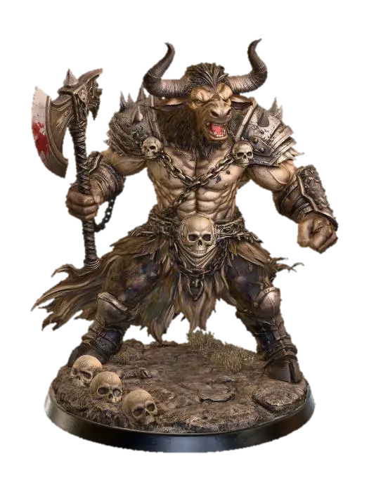 Minotaurus - Heroic 3D model, vytvořený pomocí AI