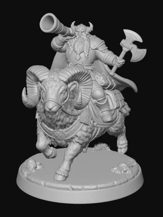 3D model for Dwarven Ram Rider