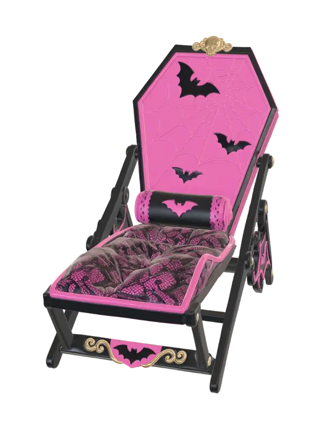 Draculaura Coffin Lounge Chair - Spiderweb 3D model, vytvořený pomocí AI
