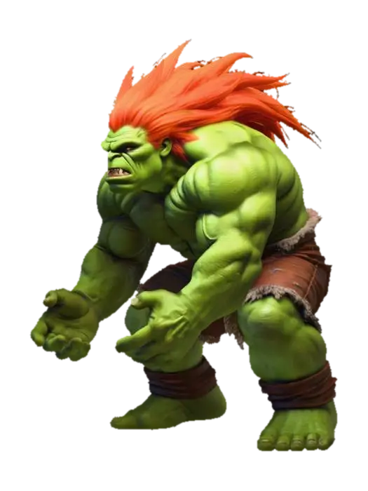 Blanka - Mugen 3D model, vytvořený pomocí AI