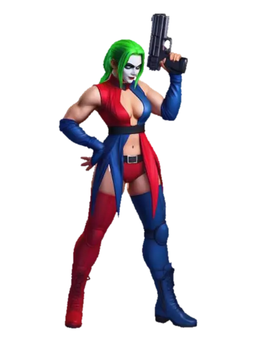 Harley Quinn - Mugen 3D model, vytvořený pomocí AI