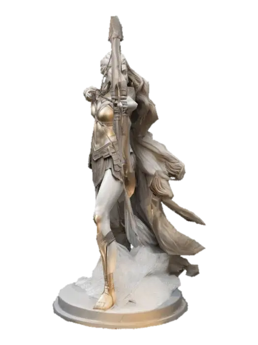 Modelo 3D de female Archer warriors stone statue - Femalefigure, gerado por IA