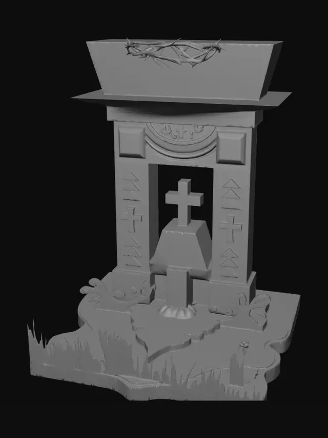 3D model for Crown of Thorns Over a Church