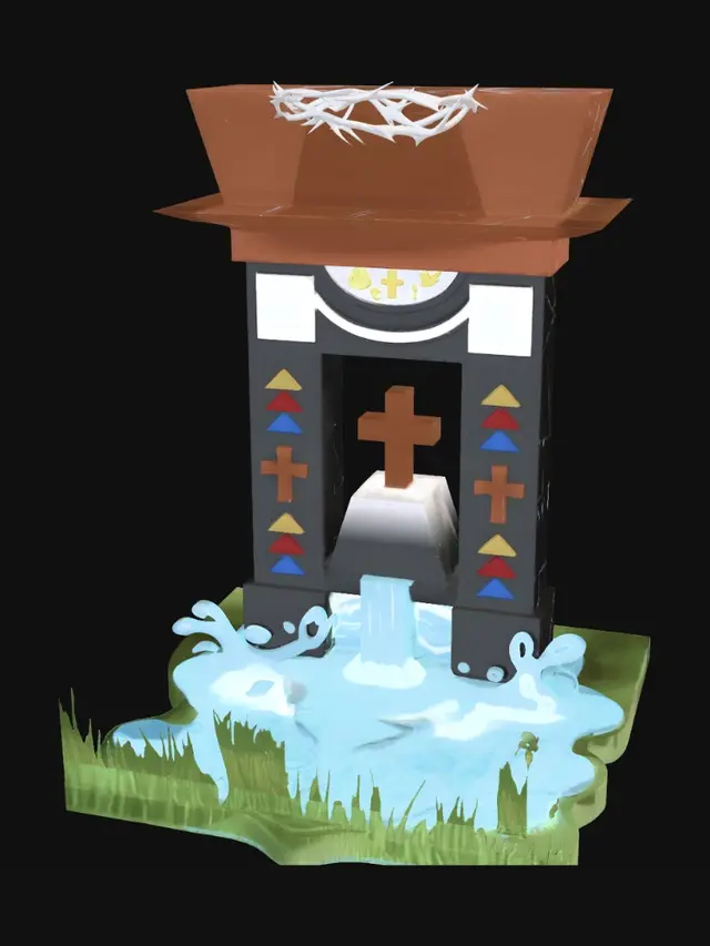 3D model for Crown of Thorns Over a Church