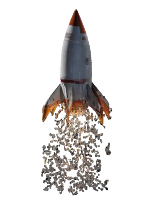 rocket flying. - Launch 3D model, vytvořený pomocí AI
