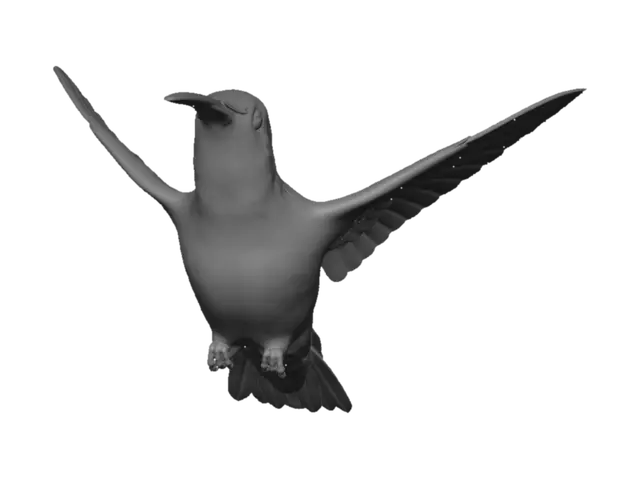 3D model for Emerald Hummingbird in Flight
