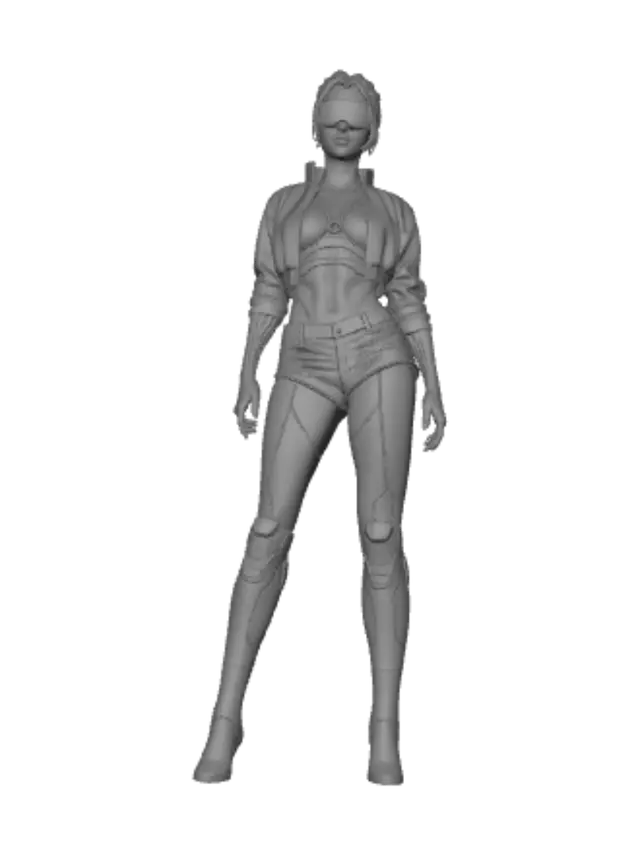 3D model for создай девушку из киберпанка вот референс, разрешение 4к.