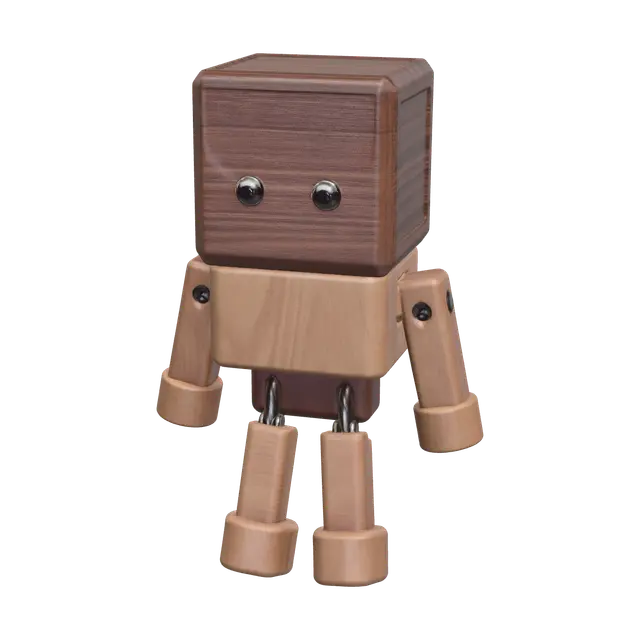 Weathered Cute Robot 3D model, vytvořený pomocí AI