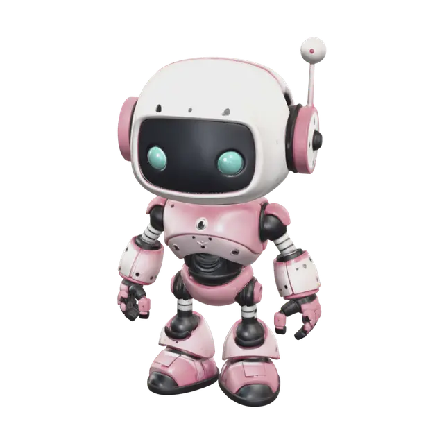 Low-Poly Cute Robot 3D model, vytvořený pomocí AI