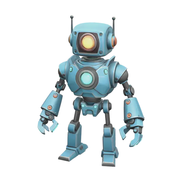 Modern Cute Robot 3D model, vytvořený pomocí AI