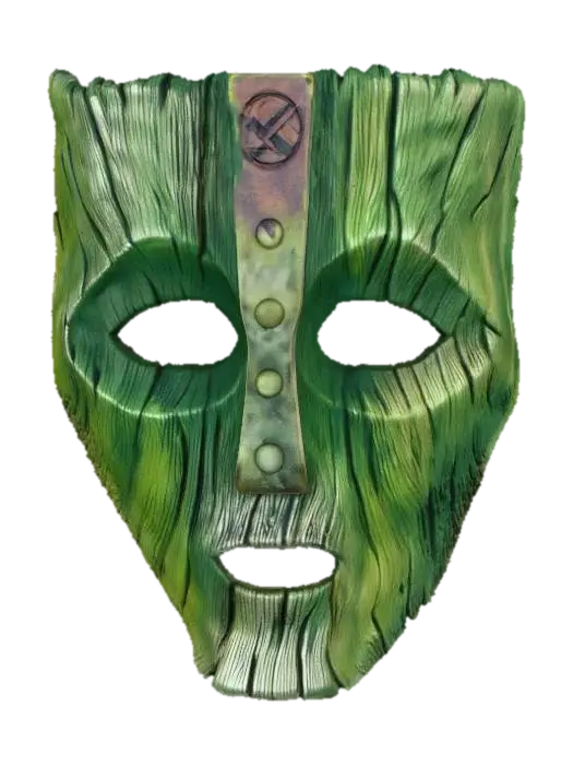 Green Enigma Mask (The Mask) - Theatrical 3D model, vytvořený pomocí AI