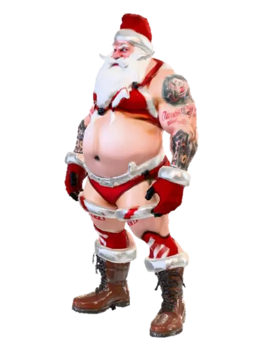 generate a very angry santa claws <---emphisis on the claws wearing nothing but… - Candycane 3D model, vytvořený pomocí AI