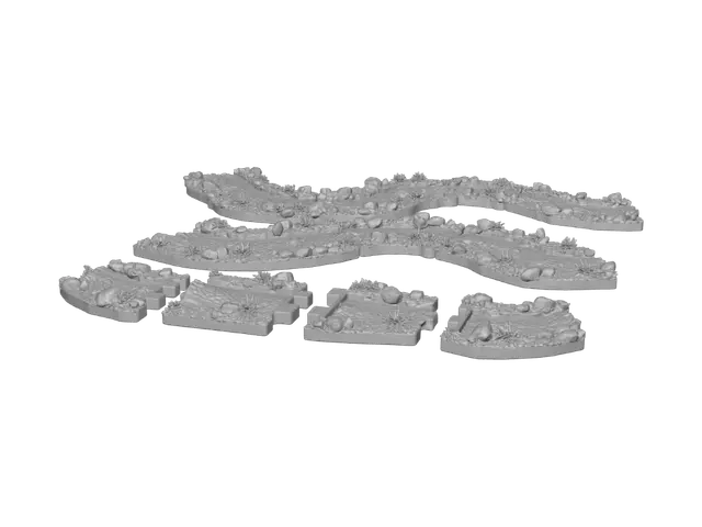 3D model for Modular River Terrain Set