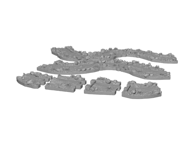 3D model for Modular River Terrain Set