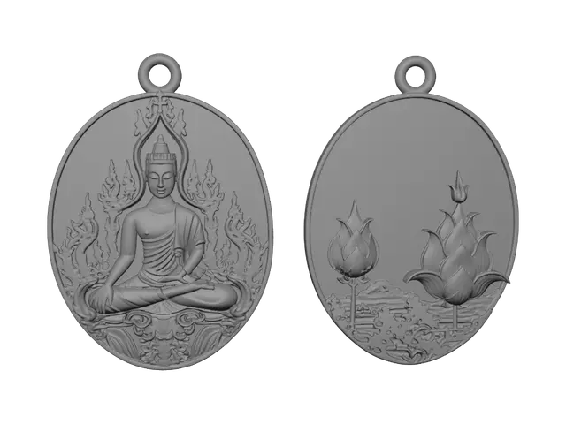 3D model for Buddha Lotus Amulet