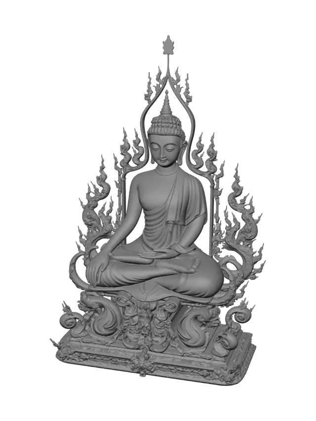 3D model for Meditating Buddha on a Flame Lotus