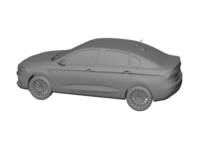 3D model for Blue Fiat Sedan