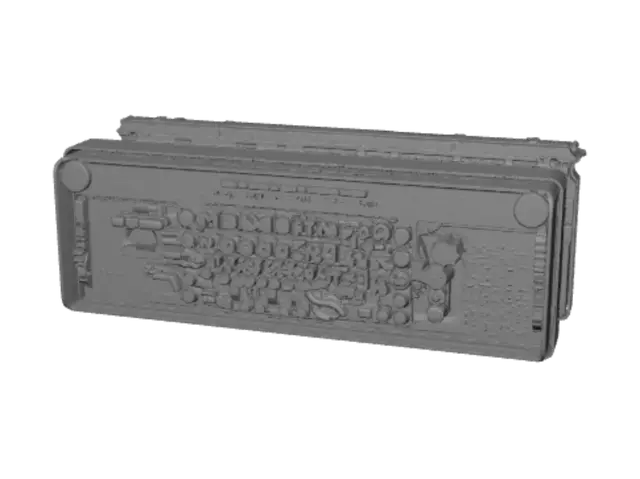 3D model for Bottom View of Beige Plastic Storage Case