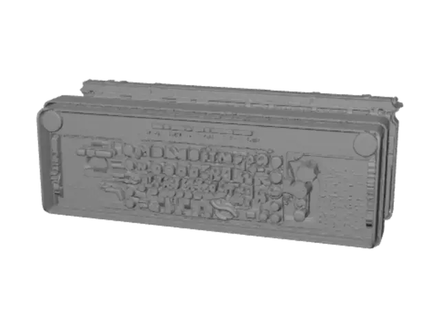 3D model for Bottom View of Beige Plastic Storage Case