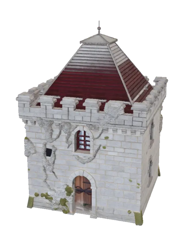 3D model for Mideival stone castle watch tower