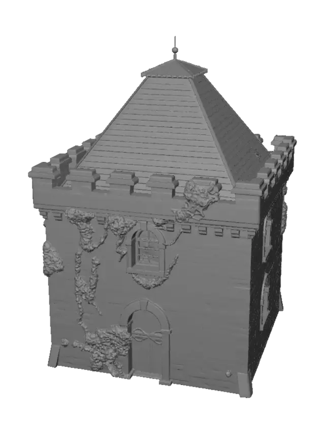 3D model for Mideival stone castle watch tower